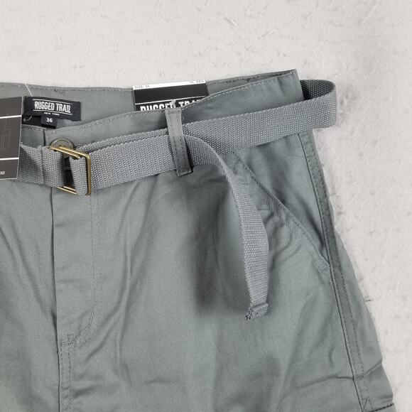 Rugged Trail Cargo Shorts Mens 36 Stretch Belted Outdoor Utility Summer Pockets - Picture 3 of 13